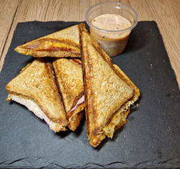 4 Classic Ham & Cheese Sandwich Toast + Dressing